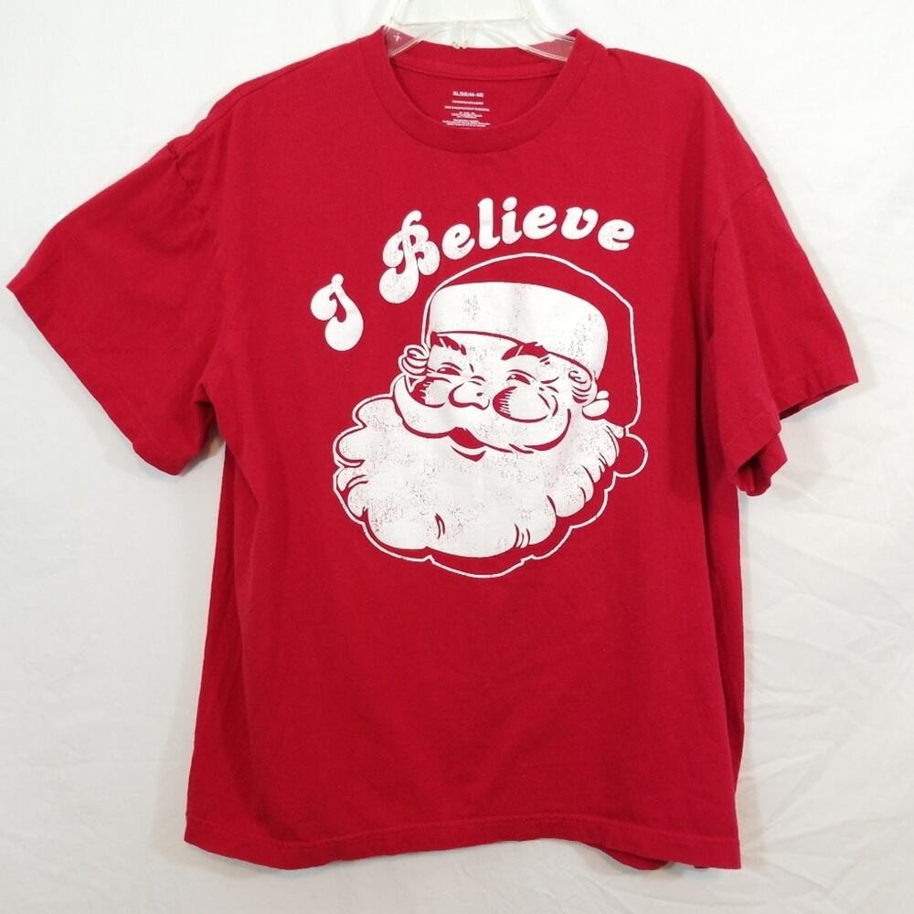 Santa Claus Christmas holiday "I Believe" tee